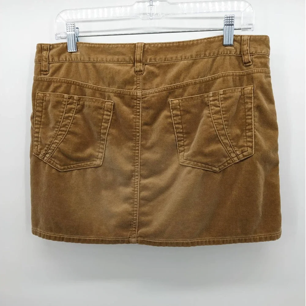 American Eagle Outfitters Skirt 8 Womens Mini Y2K 100% Cotton Brown Tan